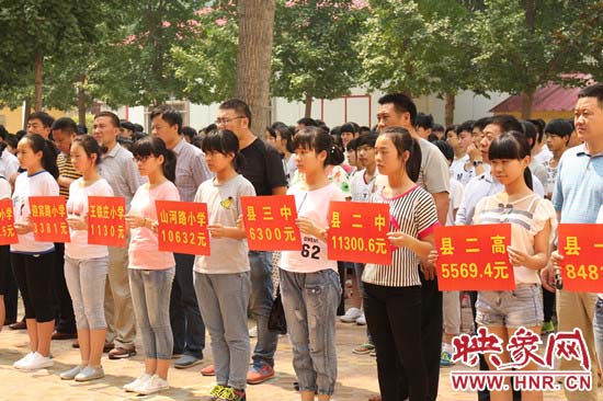 經(jīng)過一周的廣泛宣傳動員，全縣教育系統(tǒng)共捐款174113元。