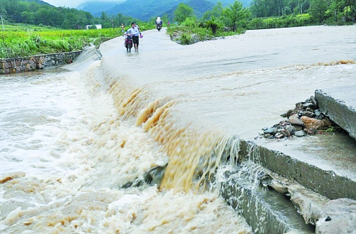短時強降雨攜帶泥土、沙石、樹木等造成災害