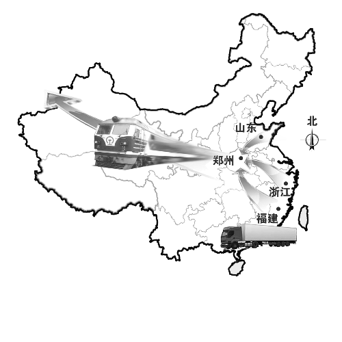 　未來將有更多沿海城市的貨物集中到鄭州，然后搭乘鄭歐班列出口歐洲。扈森 制圖