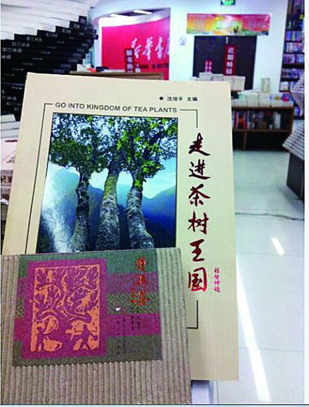 今天上午，記者在普洱市振興大道上的新華書店內(nèi)發(fā)現(xiàn)，沈培平主編的《走進茶樹王國》、《普洱茶連環(huán)畫》兩種書還在售