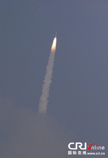 11月5日，在印度斯里赫里戈達島，極地衛(wèi)星運載火箭（PSLV-C25）攜帶印度首枚火星探測器“曼加里