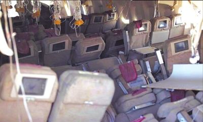 7日，美國舊金山，失事客機內(nèi)景曝光。圖/CFP