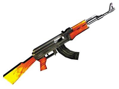 AK47步槍：哈馬斯大量仿制，是武裝分子主要武器。