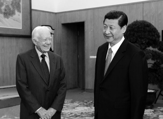 2012年12月13日，中共中央總書記習近平在中南海會見美國前總統(tǒng)卡特