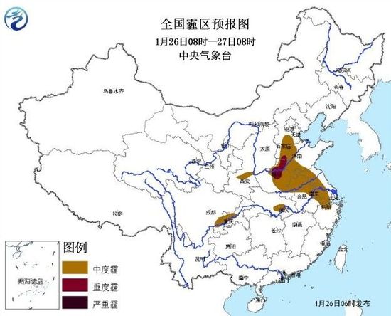 全國霾區(qū)預報圖