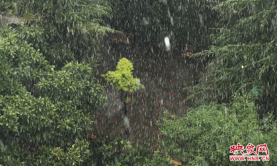 17時(shí)32分,鄭州強(qiáng)降雨,紫荊山附近的市民真切地感受到了什么叫大雨傾盆。