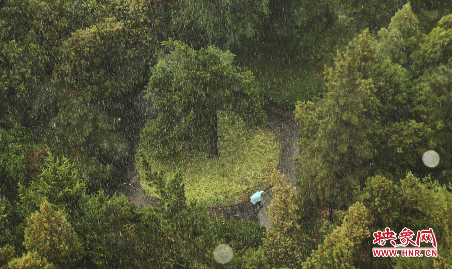 17時(shí)25分,鄭州強(qiáng)降雨,紫荊山附近的市民真切地感受到了什么叫大雨傾盆。