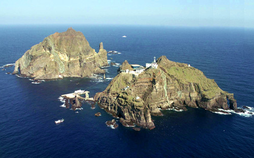 資料圖：日韓爭議島嶼，韓國稱“獨島”，日本稱“竹島”。