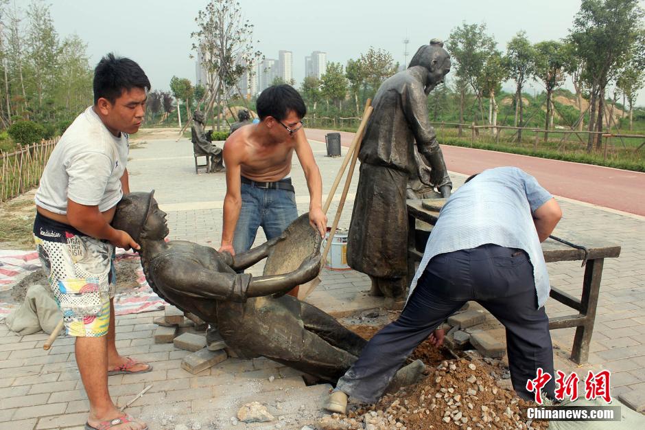 生態(tài)廊道雕塑盜損嚴重