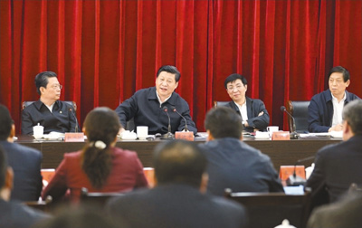 3月18日，習(xí)近平聽取蘭考縣教育實踐活動情況匯報，并發(fā)表重要講話。